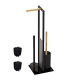 3 in 1: elegante set da toilette per il bagno con portarotolo, scopino e porta rotoli di ricambio