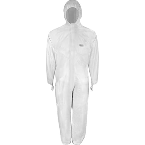 CoverStar CS500 Disposable Overalls Laminated Cat III Type 5+6 White Antistatic EN 1149 Chemical Protection Asbestos Size L - XXXL, L, 50 Items, 50 Cover