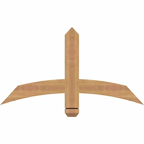 Ekena Millwork 36"W x 19"H x 1 1/2"D x 3 1/2"F, 13/12 Pitch, Bellingham Smooth Timber Gable Bracket, Western Red Cedar