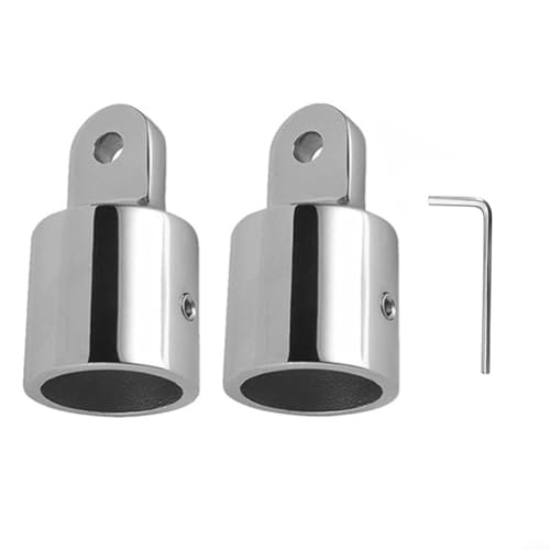 Lot de 2 embouts en acier inoxydable 316 pour tubes ronds, pièces de rechange robustes pour bateau et avec clé hexagonale, 20 mm