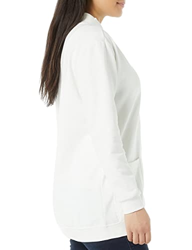 AmeriMark Women’s Fleece Cardigan Sweater –Lightweight Soft Long Sleeve Jacket White MD2