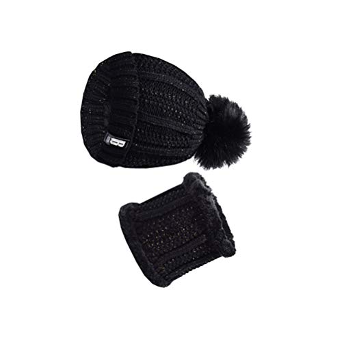 KESYOO Gorro Despojado Gorro Grosso Outono Inverno Chapéu Pescoço Quente Gorro de Malha Macio Elegan