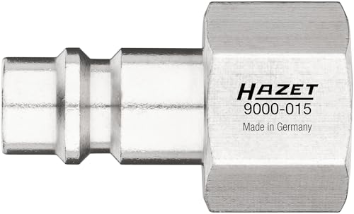 HAZET Luftanschluss-Nippel 9000-015, 16,41 mm (3/8) Innengewinde, für Druckluftkupplungen, Kupplungsstecker Typ 2 Orion, Standard DE, AT, SI, HU, CN, IN, PT, RU, PL, RO, TR