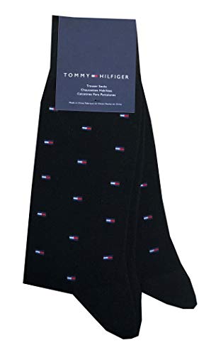 Tommy Hilfiger Mens Multi Logo Dress Trouser Socks (One size, Black)