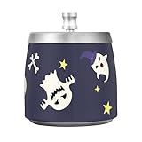 LI ZHI XIN Home Cenicero de acero inoxidable con tapa para interiores o exteriores, diseño de vampiros de Halloween