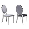 World Art New Classic Serie Luxury, edelstaal_E_velours, grijs, (H 96 x B 50 x S57 cm) 2 stuks