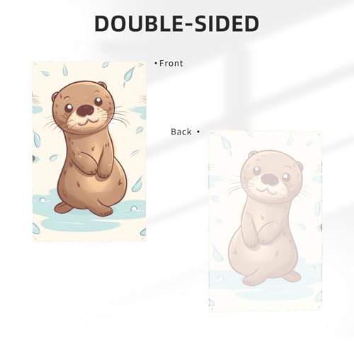 Bannière imprimée loutre mignonne grand format avec impression textile haute définition