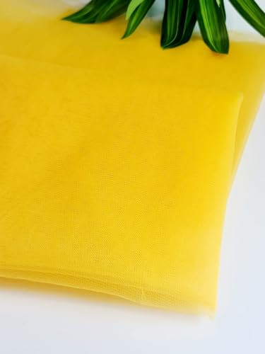 Image of SATYAM KRAFT 10 Meter Multipurpose Net Fabric Soft Cloth Roll | Wedding, Valentine & Party Decoration Items, Birthday, Anniversary | Stage, Tent, Backdrop, Mandap Festive, Event Decor Net (Yellow)