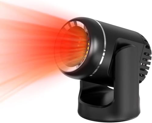 LumingLight�ԗp�t�@���q�[�^�[ �ԍڃJ�[�q�[�^�[ ������ 3�b�̋}�����M�ԗp�q�[�^�[ 12/24V 2in1��M���p 2������ 360°��] �É� �㉺�ɒ��� �����@ �ԍڒg�[�@ �ȃG�l ���� �����΍� �V �|�[�^�u�� �ԗp���M��g�[ �f�~�X�^�[