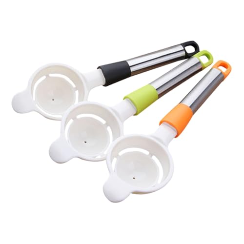SOLUSTRE 1pc Plastic Egg Separator Kitchen Gadget Stainless Steel Handle Yolk Extractor Easy Yolk and White Separator for Cooking and Baking Random Color Random Color