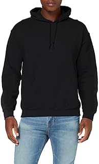 GILDAN Men's Heavyweight Hooded Sweatshirt Hoodie, Black, M UK
