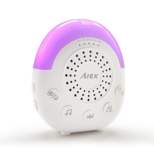 AIEK Machine à Bruit Blanc pour Bébé, 30 Sons de Sommeil Apaisants, 5 Couleurs de Veilleuse pour Bébé, Sommeil, Yoga, Méditation, Machine à Bruit Blanc Portable pour Les Enfants et Les Adultes