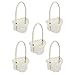 Happyyami 5Pcs Kleine Weiden Rattan Korb mit Griff Hochzeit Blumenmädchen Korb Bespannt Herz Ablagekorb Osterkorb Partydekor