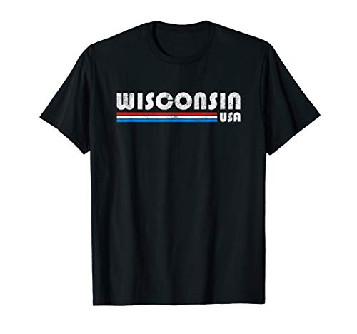 Wisconsin usa retro vintage state gift t-shirt