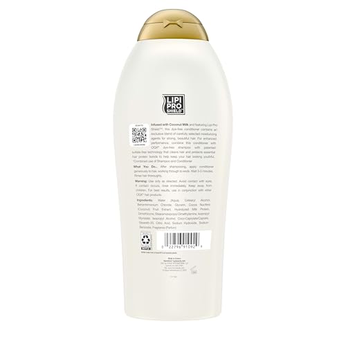 OGX Nourishing + Coconut Milk Conditioner, Hydrating & Restoring Conditioner Moisturizes for Soft Hair After the First Use, Paraben-Free, Sulfate-Free Surfactants, 25.4 fl. oz