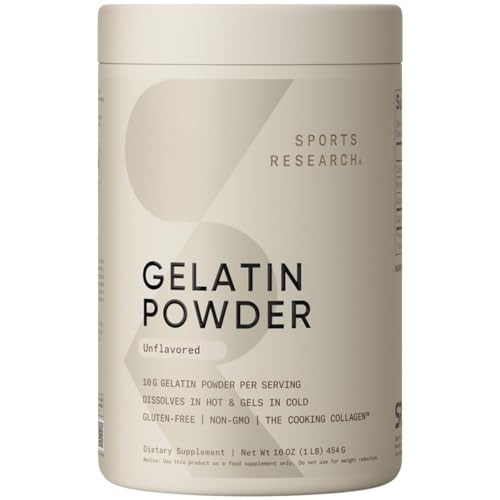 Sports Research Gelatin Powder Unflavored 1 lb (454 g)