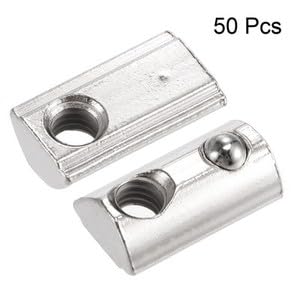 #US 50pcs M6 Roll in Spring T-nut Bolts Screw with Ball Rail with 8mm Slot