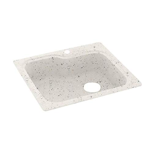 Swanstone KS03322SB.050 Solid Surface 1-Hole Drop in Single-Bowl Kitchen Sink, 33-in L X 22-in H X 10-in H, Tahiti Desert