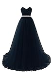 abendkleid chiffon kurz  MisShow Abendkleid, Bustier, lang, sexy, mit Pailletten, Schlitten aus Chiffon, 32-46 Gr. 38, marineblau