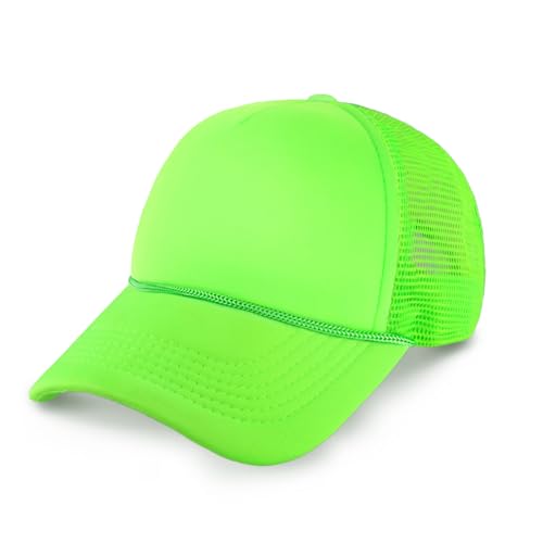 Image of CHOK.LIDS Classic Foam Trucker Hat Summer Mesh Rope Cap Solid Two Toned Blank Hat Mens Womens Adjustable Strap Light Weight