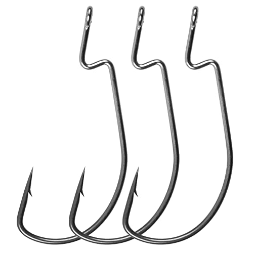 Crochet jig worm 4/0 anti-decrochage en acier carbone haute resistance