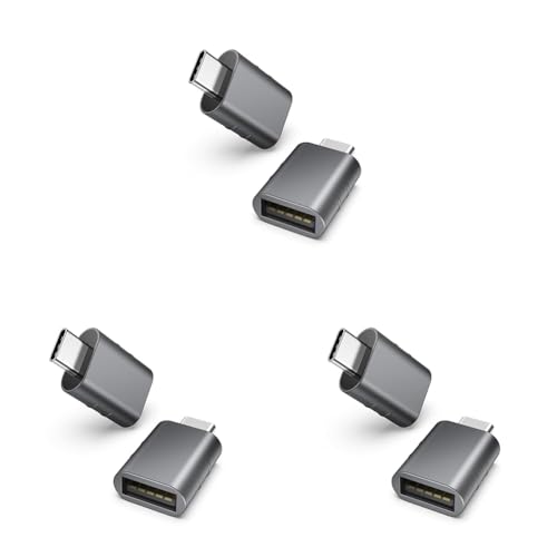Image of Syntech USB C to USB Adapter Pack of 6, USB 3.0 Female to Thunderbolt 4 /3 Adapter Compatible with MacBook Pro Air 2024, Surface, iPad, iPhone, Galaxy Notebook, XPS and More Type C Devices, Space Grey