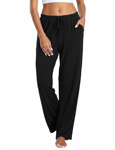 Marvmys Pantalon De Pyjama Femme Coton Bas De Pyjama Long Avec Poche Pantalon D'intérieur Décontracté Pour Femmes Pantalon De Nuit Vêtements De Nuit S-3XL