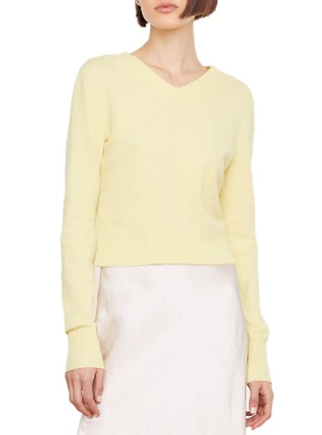 Vince Womens Cropped V Neck Pullover