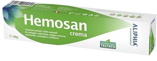 HEMOSAN Cream 40g - Anti Hemorrhoids & Piles, Anal Fissures, Anal Eczemas - Natural Plant Extracts of Chestnut, Marigold, oenothera biennis, Chamomile, alchemilla and Hellebores