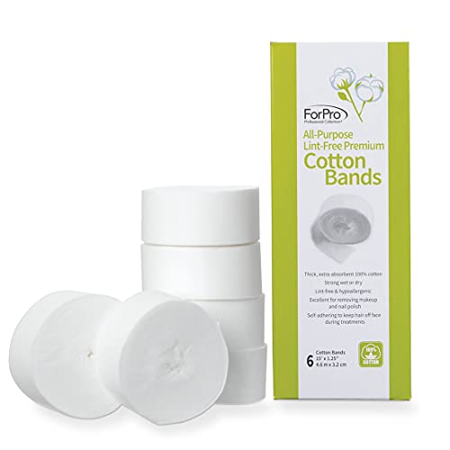 ForPro All-Purpose Lint-Free Premium Cotton Bands, 100% Cotton, Lint-Free, Hypoallergenic, Self-Adhering, 6-Count Pack