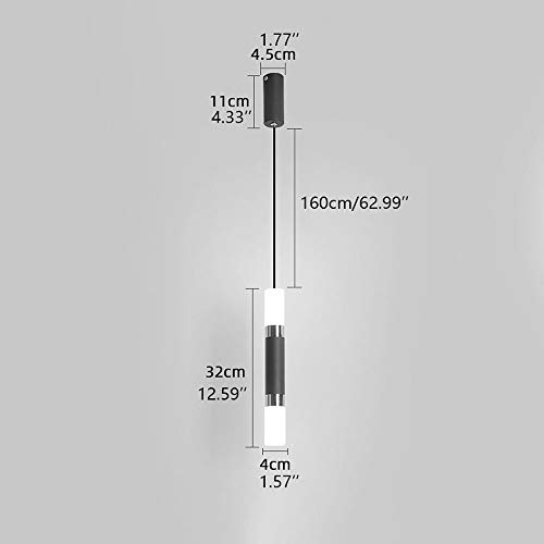 Lámpara colgante tubo cilindro negro de techo moderna para iluminación de tienda y bar 4
