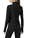 Girl Athletic Jackets Half Zip Long Sleeve Sun Protection Shirt for Workout Outdoor Hiking, 12-13Y, Black