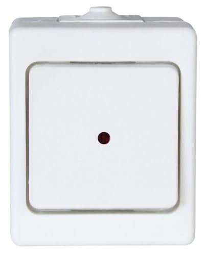 Kopp 564602001 Aufputz-Feuchtraum Kontrollschalter mit Linse und eingesetzter Glimmlampe,IP44, Standard