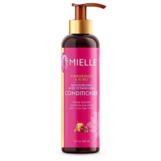 Mielle Organics Pomegranate & Honey Detangling Conditioner, Hydrating & Moisturizer For Dry, Damaged, & Frizzy Hair, Treatment For Thick Curly Wavy Hair Type 4 Hair, 12-Fluid Ounces