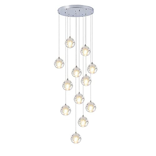 Lustre cascade goutte d'eau à hauteur réglable et éclairage G4 chaleureux - 2