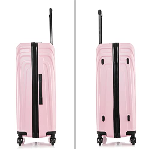 InUSA VASTY Luggage with Spinner Wheels | Durable Lightweight Hardside Suitcase Travel Bag with Handle and Trolley 24-Inch Medium Checked Luggage | Pink - Thumbnail 6