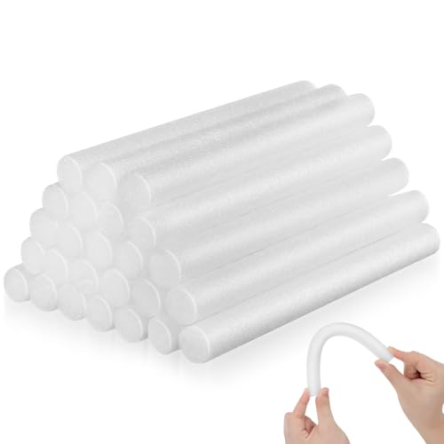 BESTOMZ Palitos de Espuma Flexible para Fundas de Sofá, 25 Unidades de Color Blanco, Tubos Antideslizantes para Relleno de Huecos y Juntas en Muebles, Accesorios para Fijar Fundas