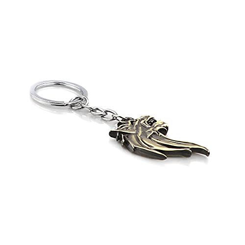 Image of Cool Wolf Head Car Decorations Badge Emblem Key chian 3D Nameplate Key Ring for Car Gift (Bronze Keychain)