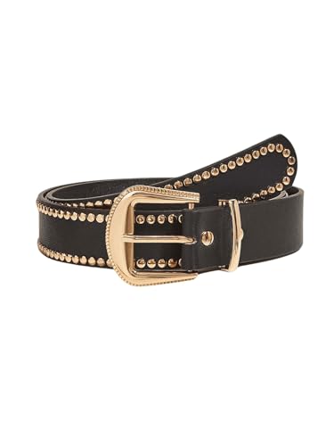 Verdusa Women's Studded PU Leather Belts Punk Waist Buckle