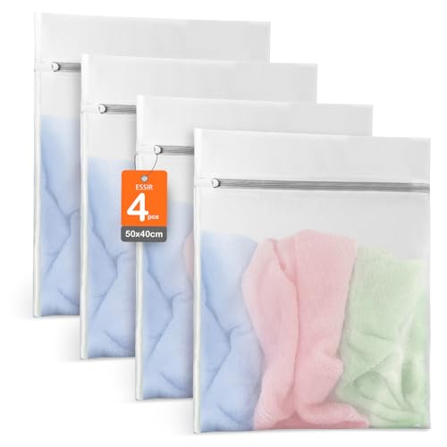 4PCS Laundry Bags for Delicates – Mesh Washing Bags 50×40 cm, Durable Zippered Clothes Protection Bag for Washing Machine & Travel Laundry Bag, Premium Wash Bags for Refined Lifestyle (50×40 CM)