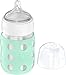 Lifefactory 8-Ounce Stainless-Steel Vacuum-Insulated Wide-Neck Baby Bottle with Stage 2 Nipple (3-6 Months) Mint, LS2211WMI4