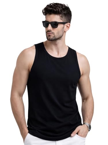 Image of Veirdo Men's Sleeveless Cotton T-Shirt, Solid Plain Sando for Beach Wear, Casual Wear & Summer Comfort, Comfortable Fabric (Sizes S to 2XL) (Pack of 3)