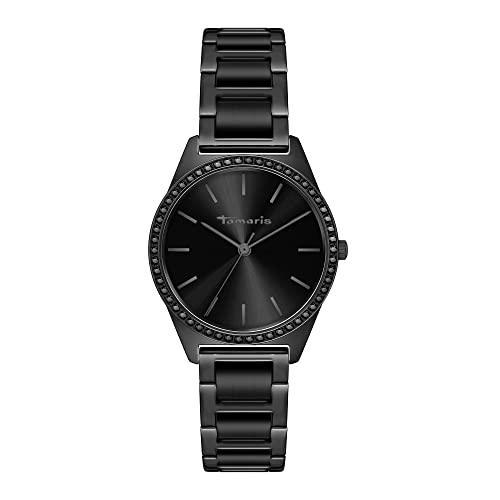 Tamaris Damenuhr - Kleine, Sportlich-Elegante Armbanduhr 30mm, Band aus Edelstahl, Zirkoniasteine 3 ATM Wasserdicht