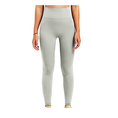 Leggings BaronHong ultra suaves gris claro en talla S con cintura alta para mujer