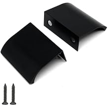 6 pcs 50mm/2.0in Length Black Cabinet Handles Modern Finger Edge Pulls for Cabinets,Matte Black Drawer Pulls Kitchen Tabs Pull Hardware Aluminum, Hidden Cabinet Kitchen Drawer Handles Knobs