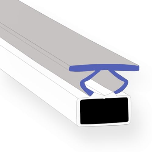 Magnetic Shower Seals for Channels | Sold in Pairs | Concertina Folding T with Magnet | Fits Into 13mm Channel | 2 Metres Long | MAG033 (200cm)