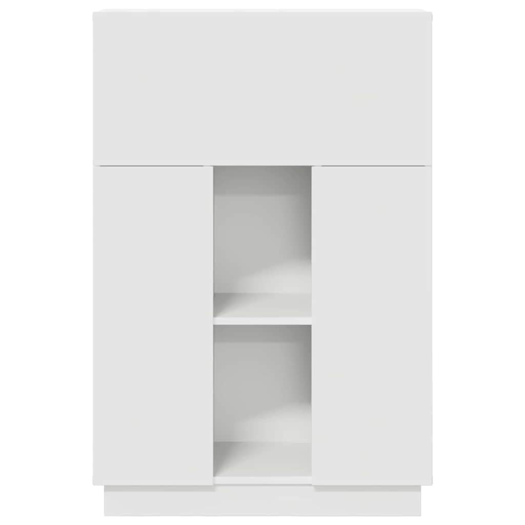 Scrivania moderna con anta, in legno, 71,5 x 31,5 x 106,5 cm, compatta, con ripiano, ideale per casa, studenti, postazione di lavoro organizzata e salvaspazio