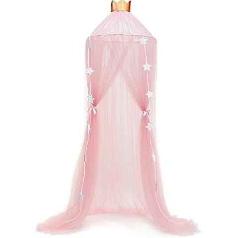 Bed Canopy for children, Cotton Mosqutio Net Hanging Curtain, Baby Indoor Outdoor Play Reading Tent, Bed & Bedroom Decoration, Insect Net Protection (Pink) Cover