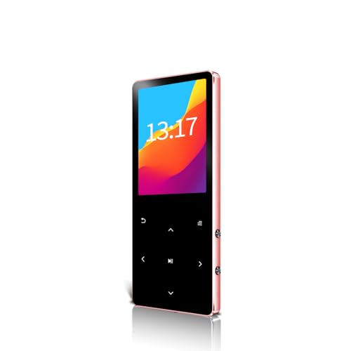 Tengsen Mp3 Player with Bluetooth 5.3, Portable Digital Mp3 Music Player with Speaker, FM Radio, Voice Recorder, E-Book, Touch Buttons, Supports up to 128GB, (Rose Gold,64GB)