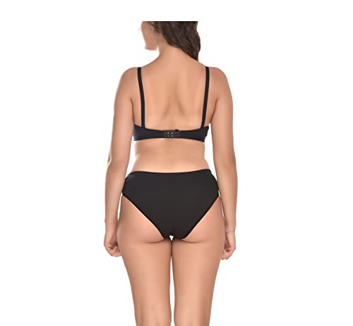 Image of Elina Women's Full Coverage Non Padded with Detachable Strap Cotton Hosiery Bra and Panty Set (Lovia Set)